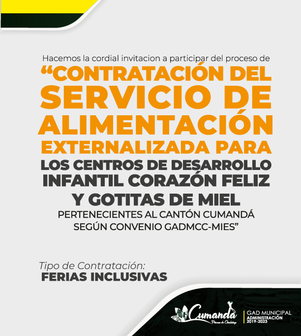 En este momento estás viendo CONTRATACIÓN DEL SERVICIO DE ALIMENTACIÓN SEGÚN CONVENIO GADMCC-MIES